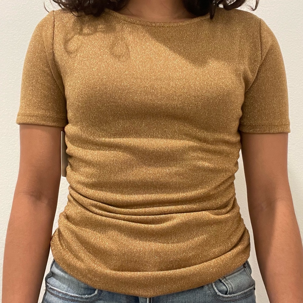Sparkly gold Open Edit shirt